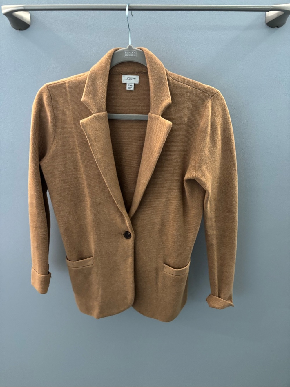 J. Crew Camel Knit Single-Button Blazer - Picture 2 of 3